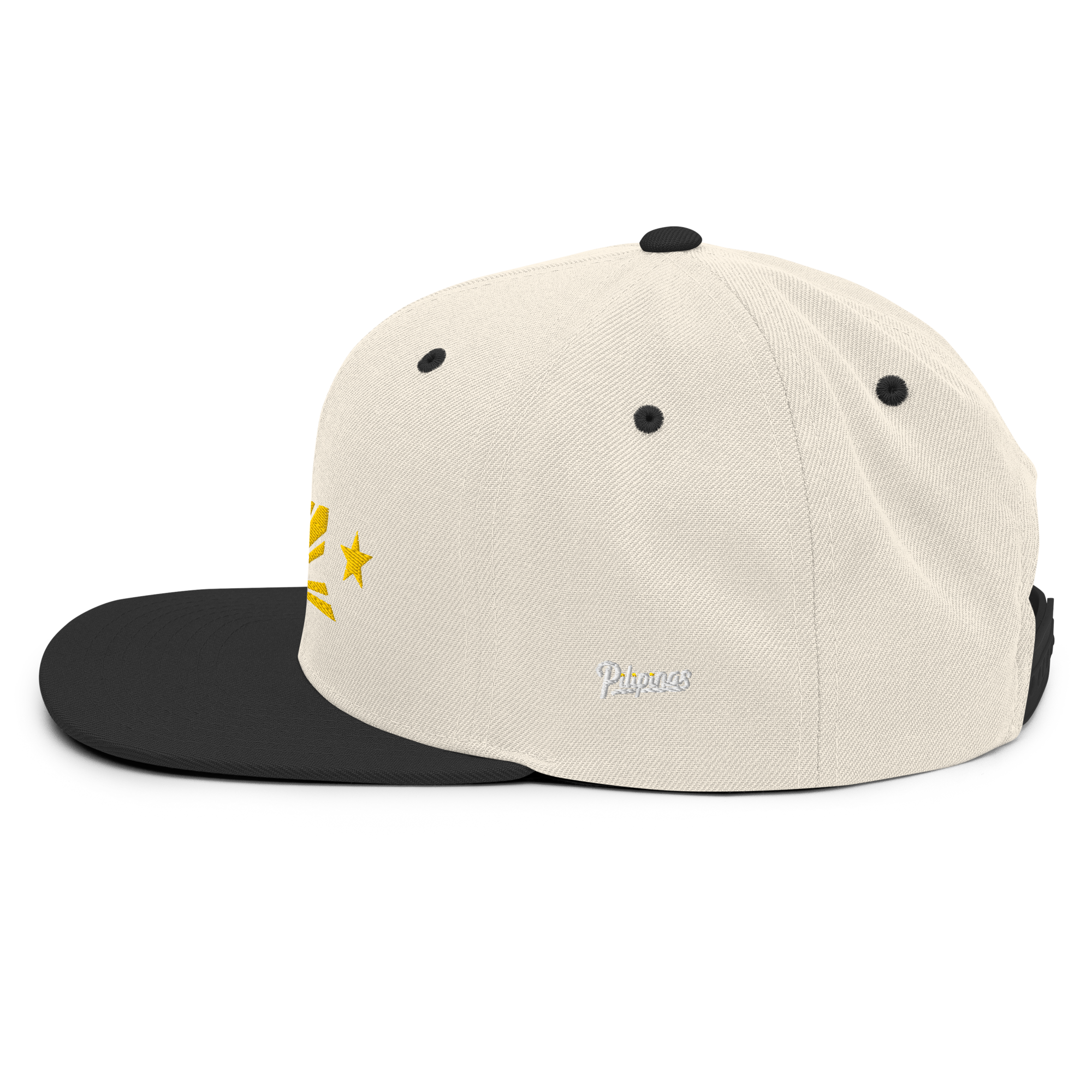 Three Stars & Half-Sun + Script - wool blend flat bill hat - Silver