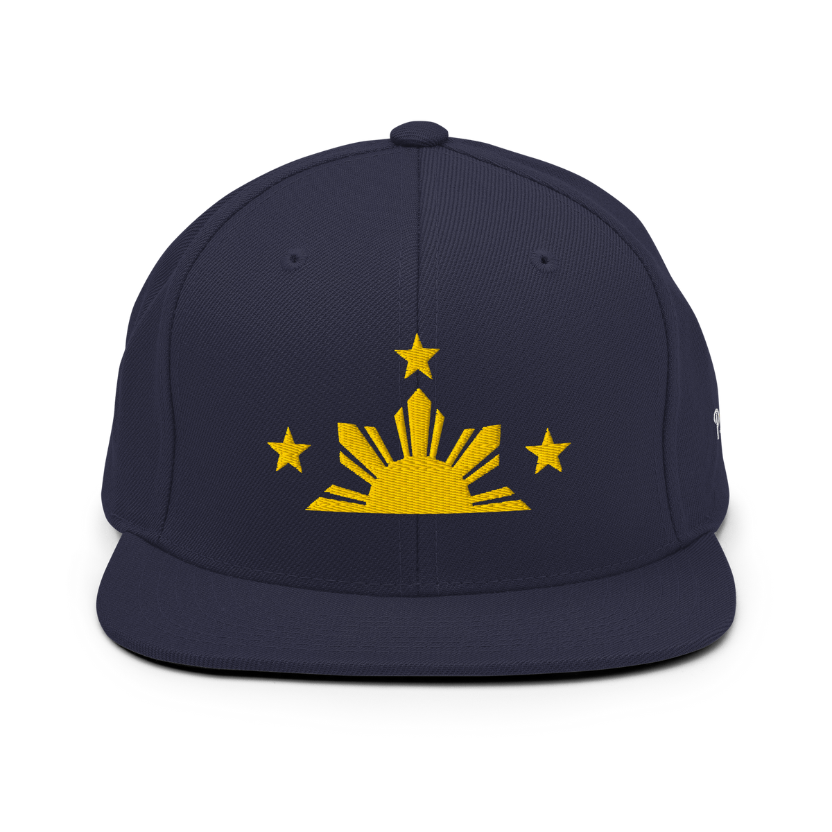 Three Stars & Half-Sun + Script - wool blend flat bill hat - Green Camo