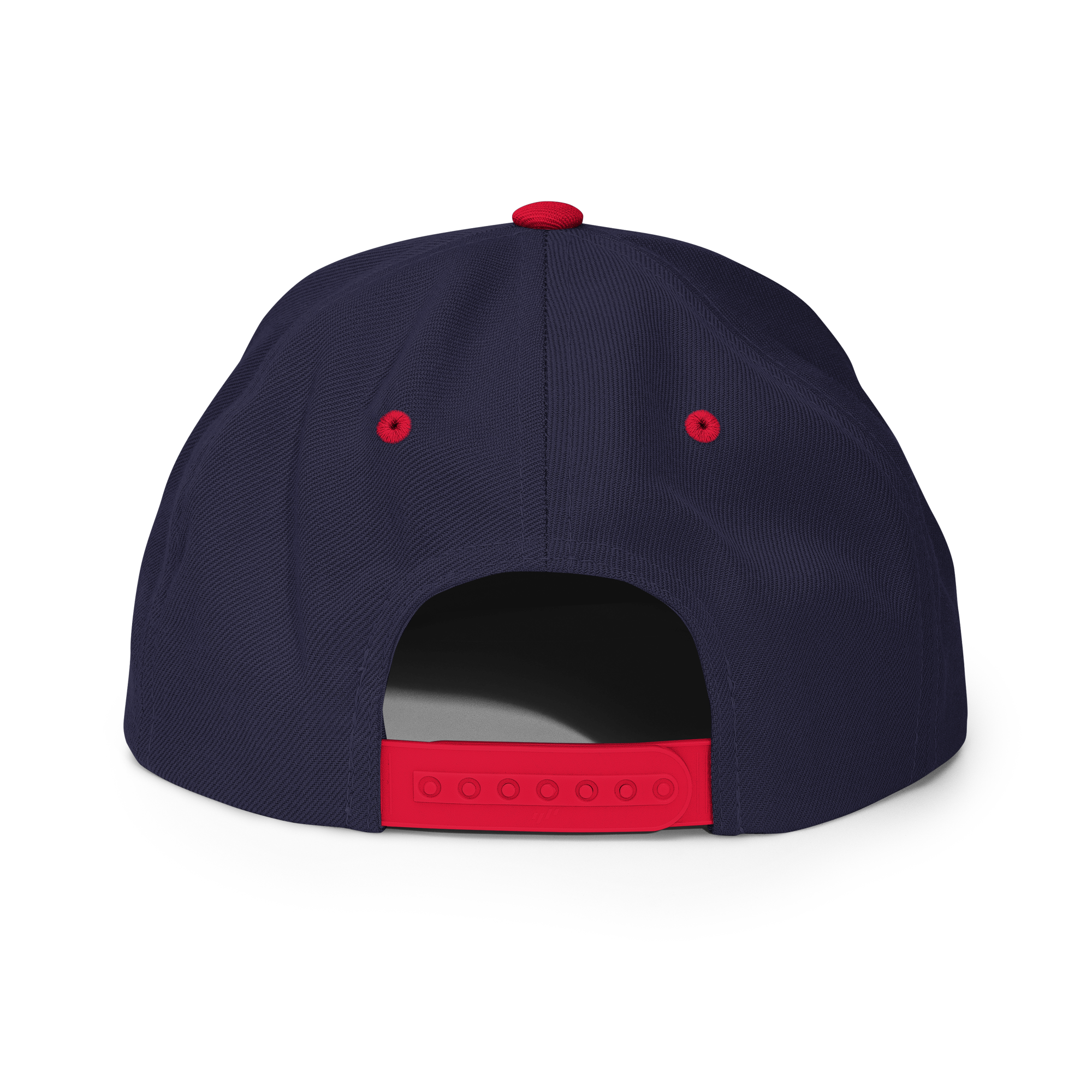 Three Stars & Half-Sun + Script - wool blend flat bill hat - Black/Red