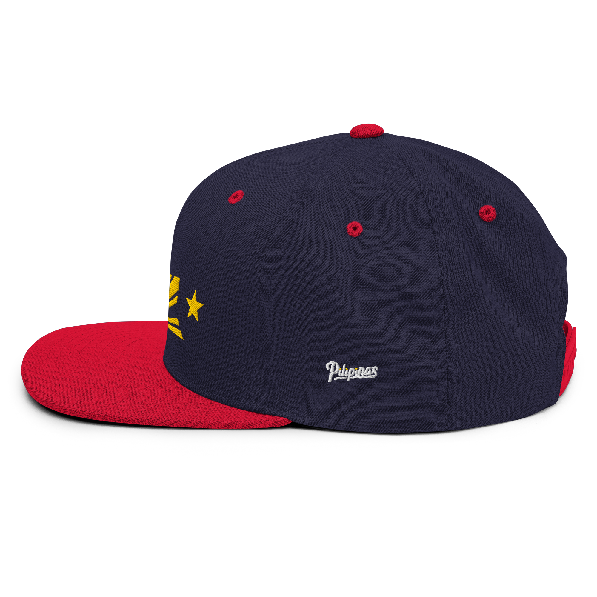 Three Stars & Half-Sun + Script - wool blend flat bill hat - Black/Silver