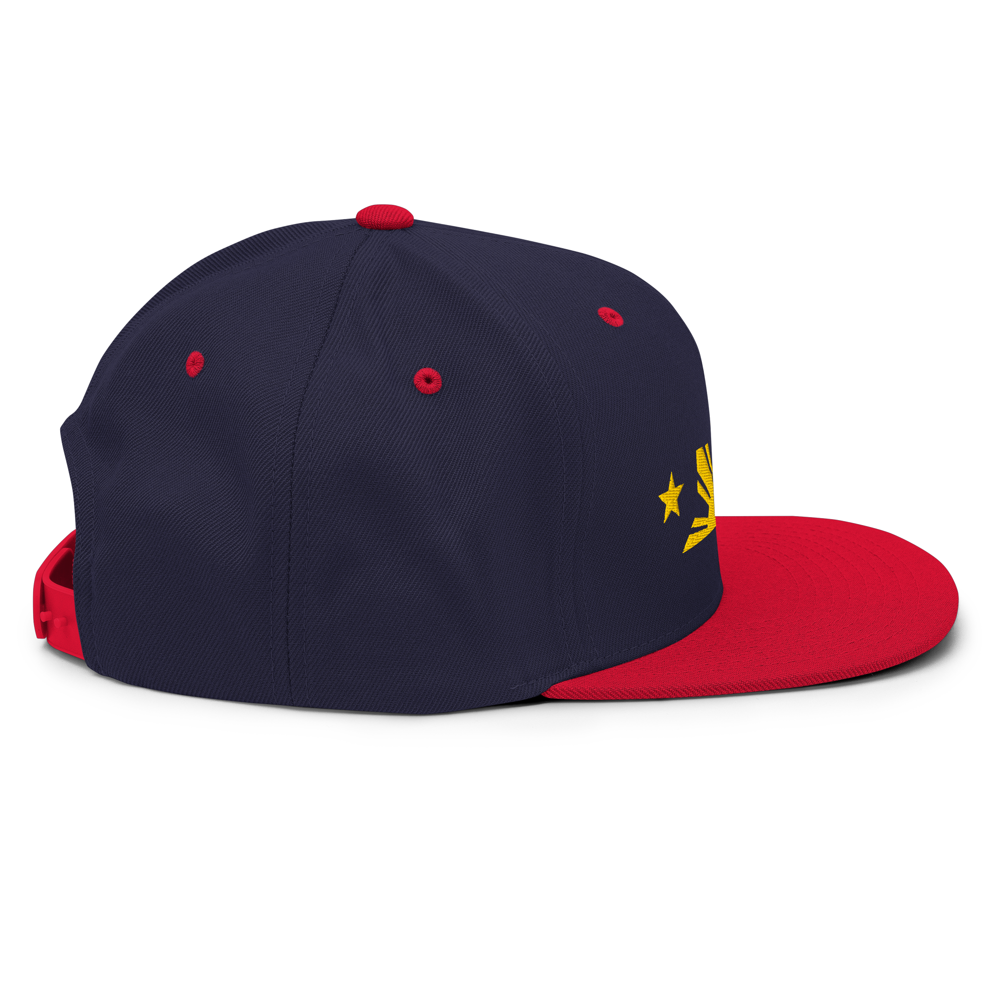 Three Stars & Half-Sun + Script - wool blend flat bill hat - Green Camo