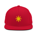 SUN + SCRIPT - wool blend flat bill hat - White