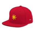 SUN + SCRIPT - wool blend flat bill hat - Red