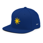 SUN + SCRIPT - wool blend flat bill hat - Royal Blue
