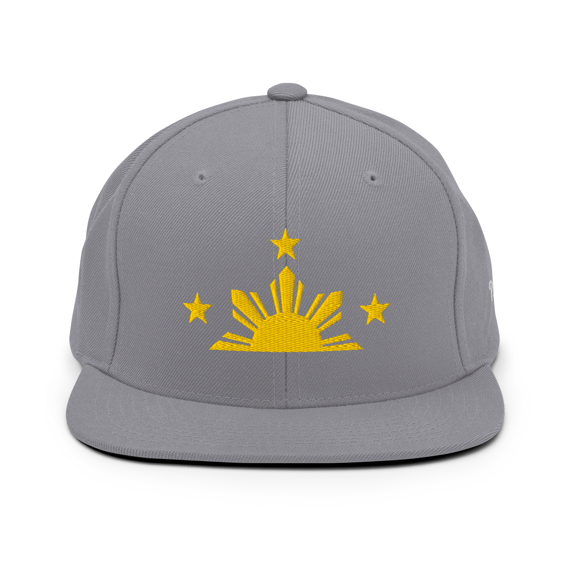 Three Stars & Half-Sun + Script - wool blend flat bill hat - Black