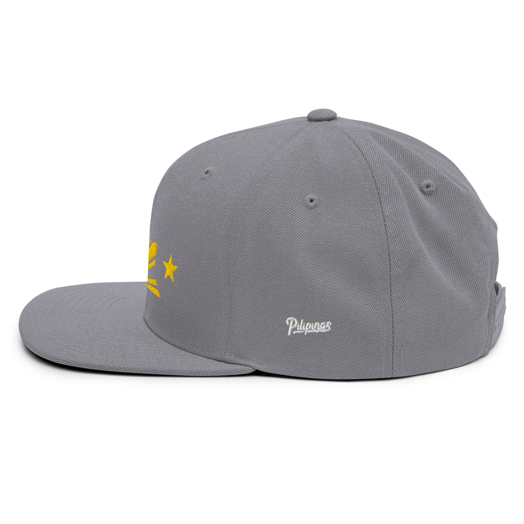 Three Stars & Half-Sun + Script - wool blend flat bill hat - Green Camo