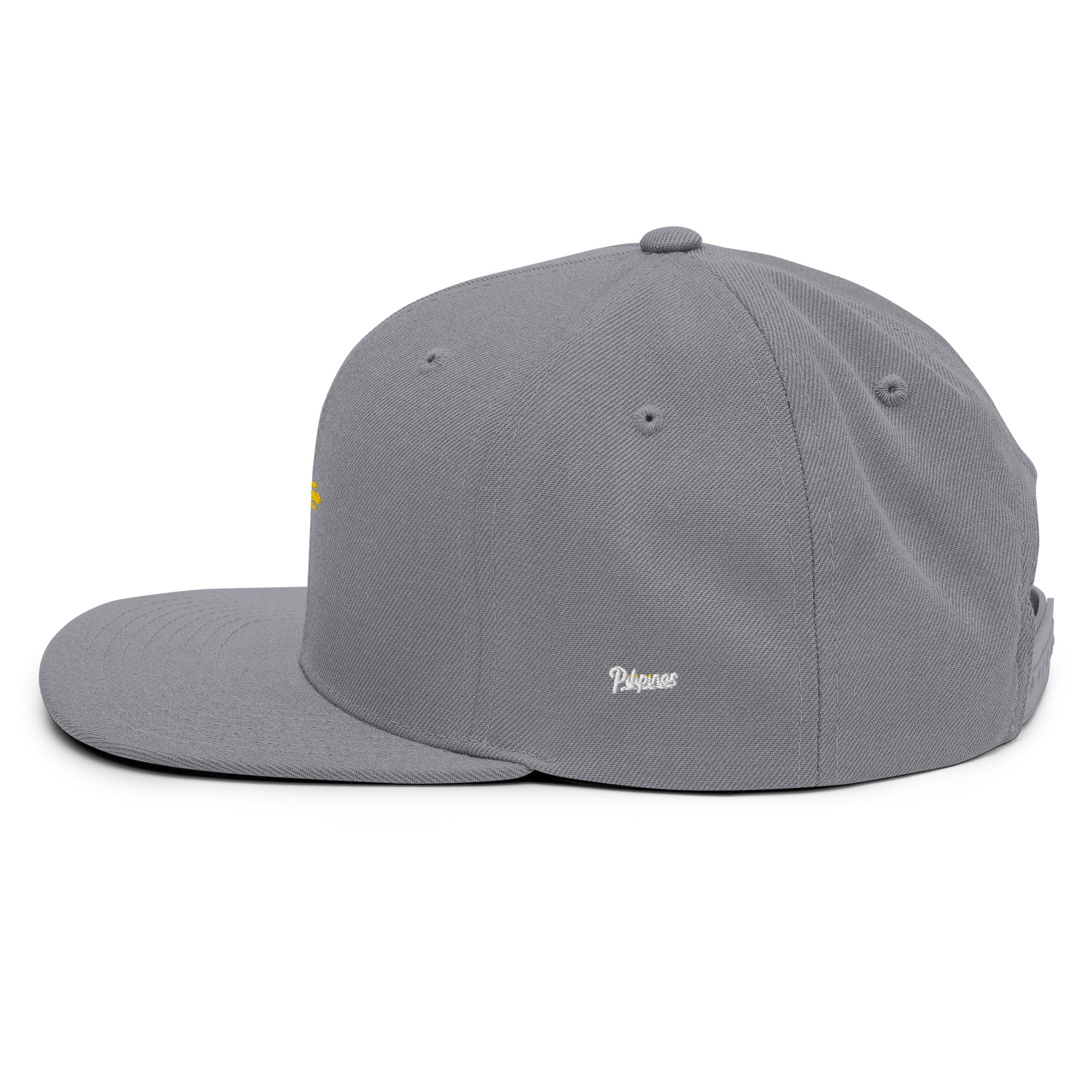 SUN + SCRIPT - wool blend flat bill hat - White