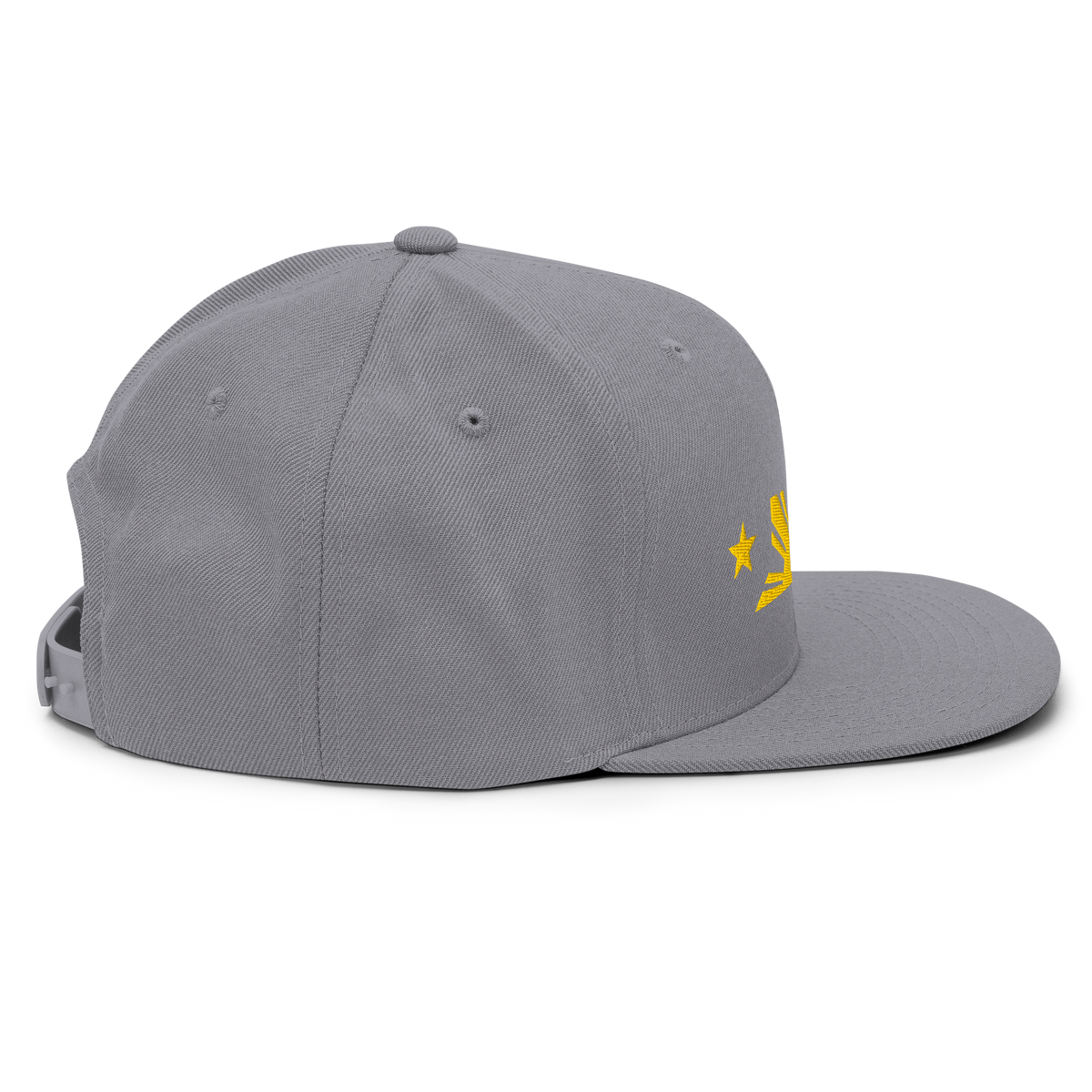 Three Stars & Half-Sun + Script - wool blend flat bill hat - Green Camo