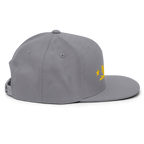 Three Stars & Half-Sun + Script - wool blend flat bill hat - Natural/Black