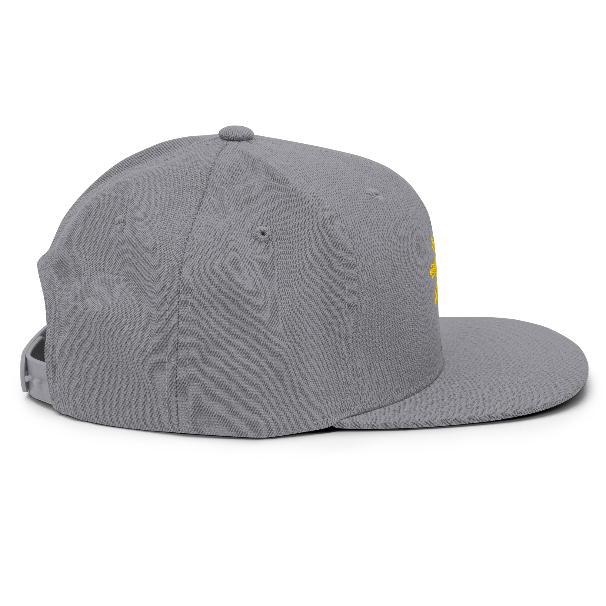 SUN + SCRIPT - wool blend flat bill hat - White
