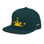 Three Stars & Half-Sun + Script - wool blend flat bill hat - Navy