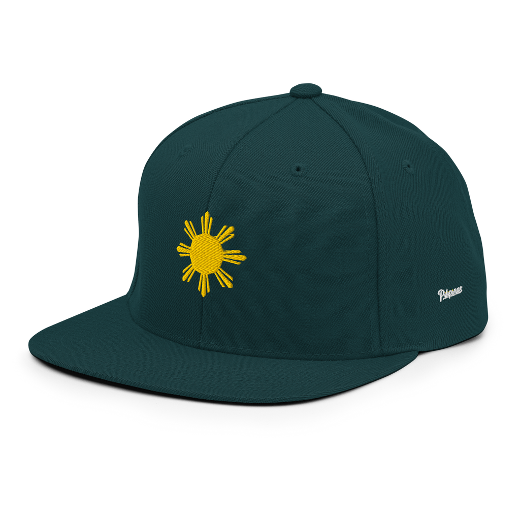 SUN + SCRIPT - wool blend flat bill hat - Black