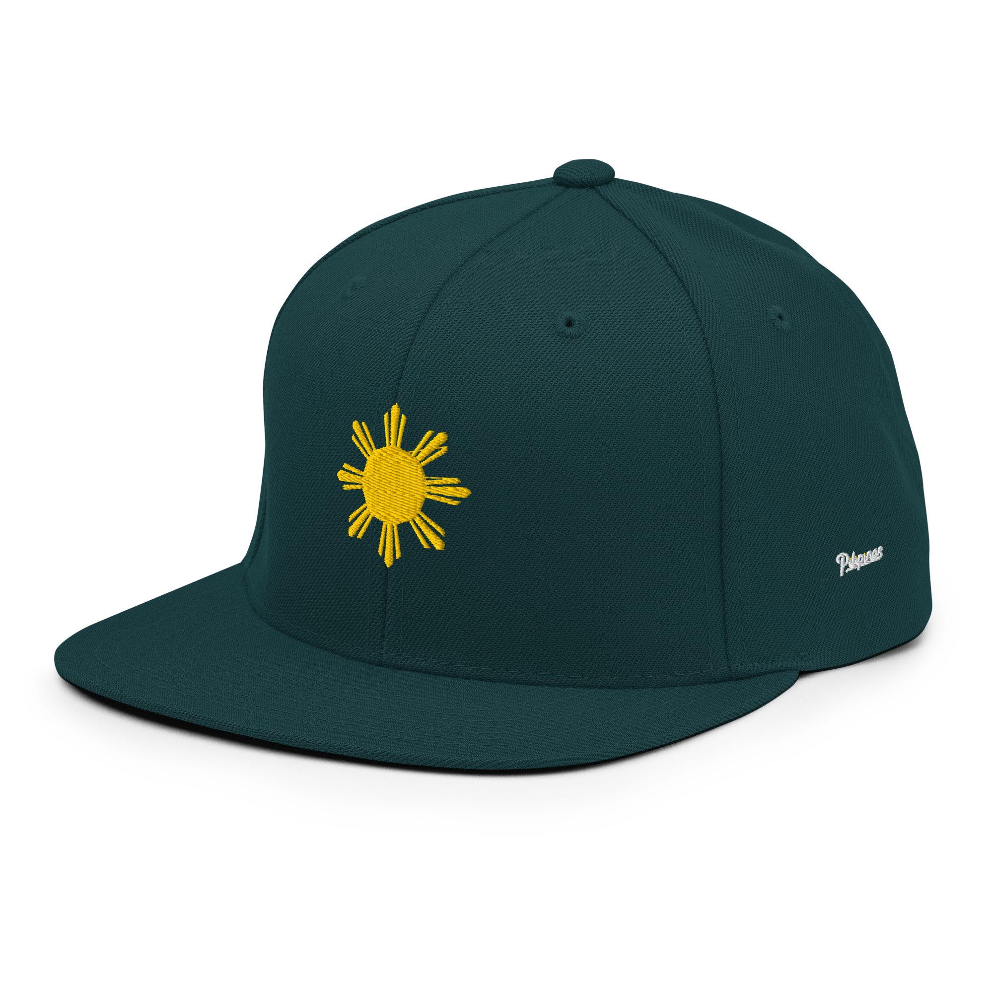 SUN + SCRIPT - wool blend flat bill hat - Green Camo