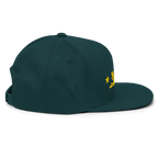 Three Stars & Half-Sun + Script - wool blend flat bill hat - Green Camo