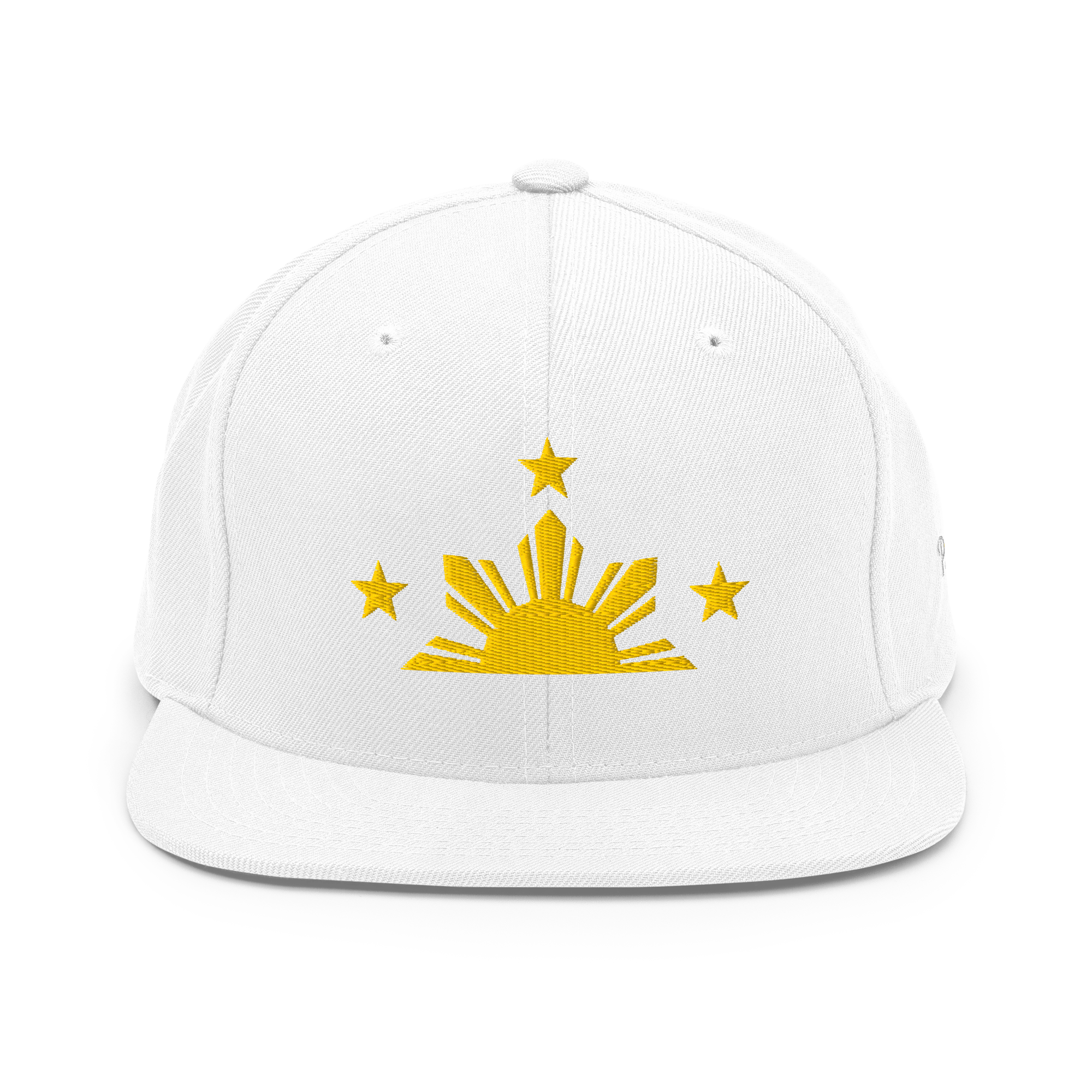 Three Stars & Half-Sun + Script - wool blend flat bill hat - Black/Silver