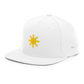 SUN + SCRIPT - wool blend flat bill hat - White