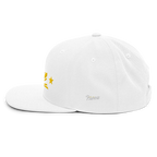 Three Stars & Half-Sun + Script - wool blend flat bill hat - Silver