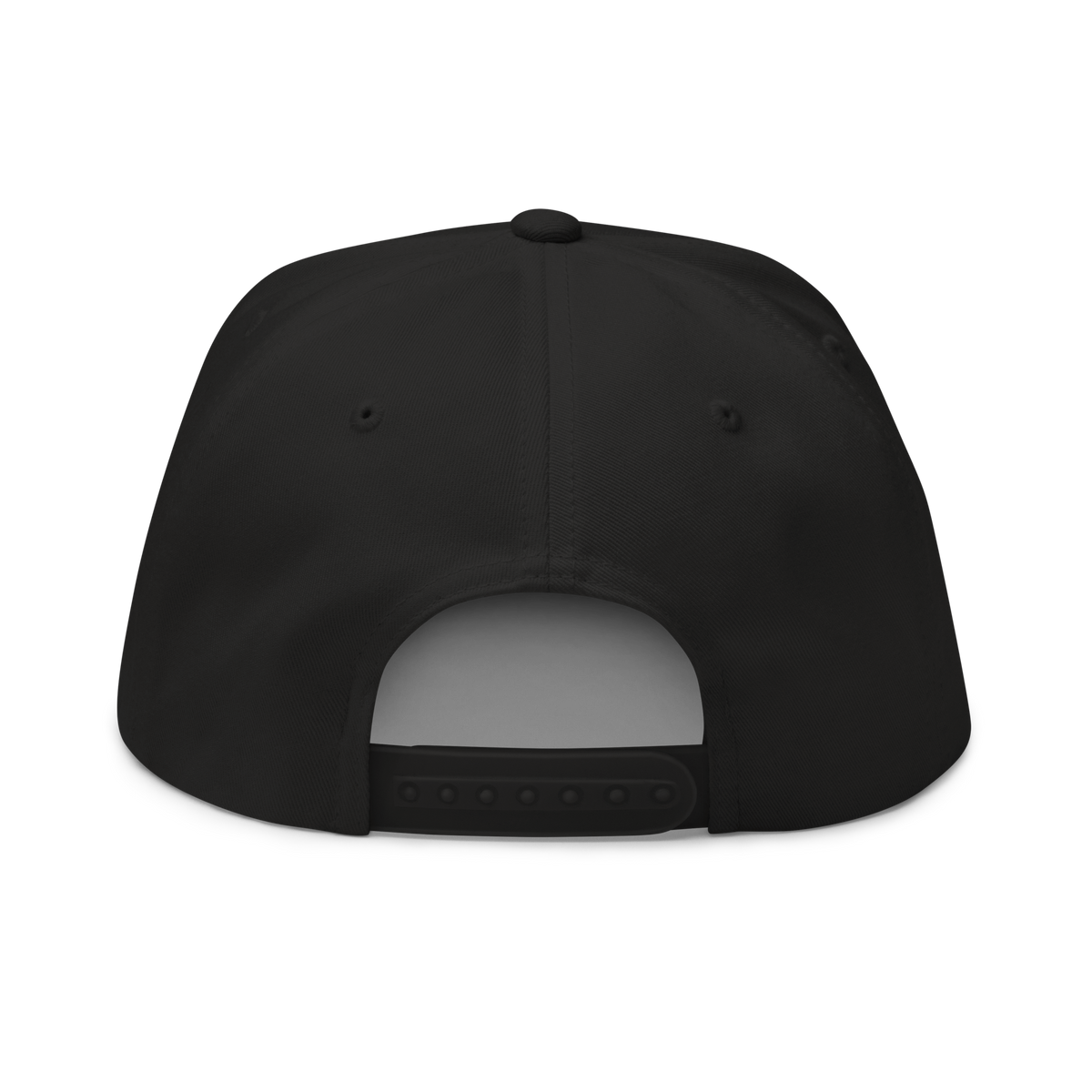 Three Stars & Half-Sun + Script - cotton flat bill hat - Black/Red