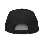 Three Stars & Half-Sun + Script - cotton flat bill hat - White
