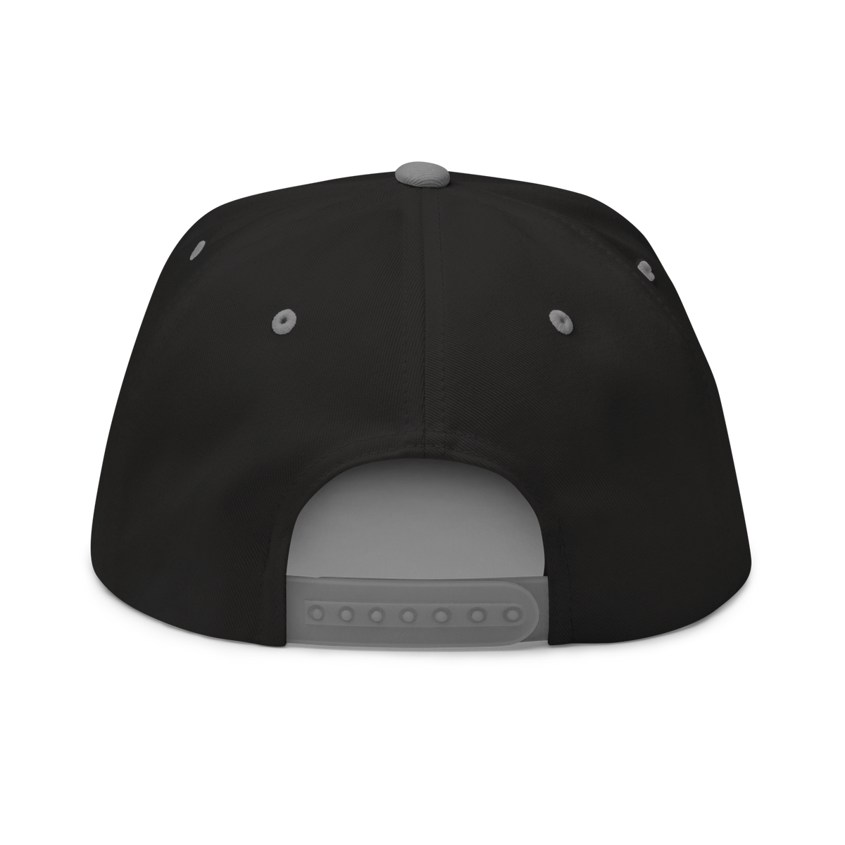 Three Stars & Half-Sun + Script - cotton flat bill hat - Black/Grey
