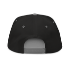 Three Stars & Half-Sun + Script - cotton flat bill hat - Black