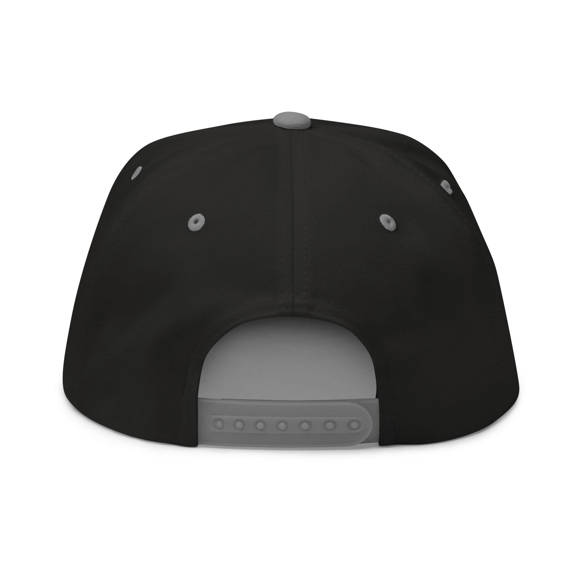 Three Stars & Half-Sun + Script - cotton flat bill hat - Black