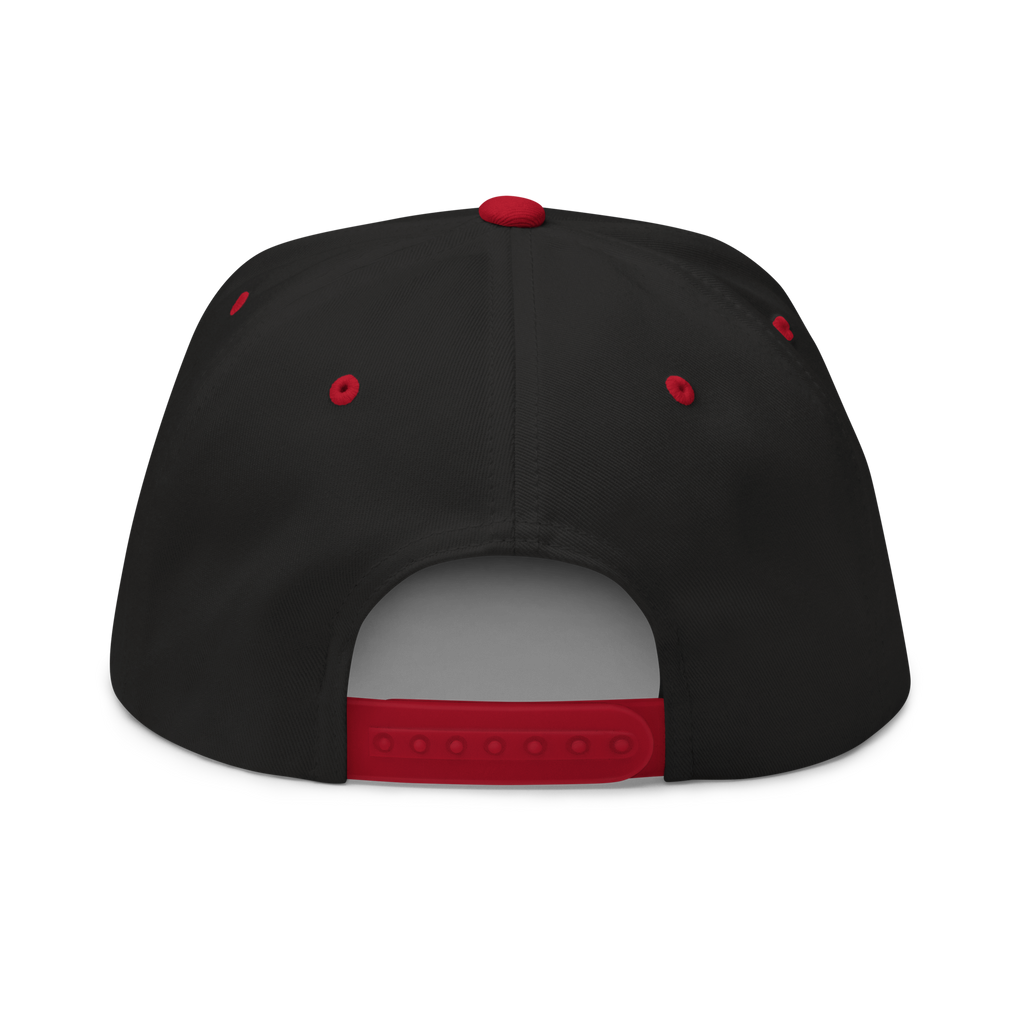 Three Stars & Half-Sun + Script - cotton flat bill hat - Black