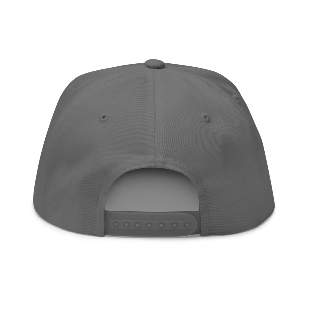 Three Stars & Half-Sun + Script - cotton flat bill hat - Black