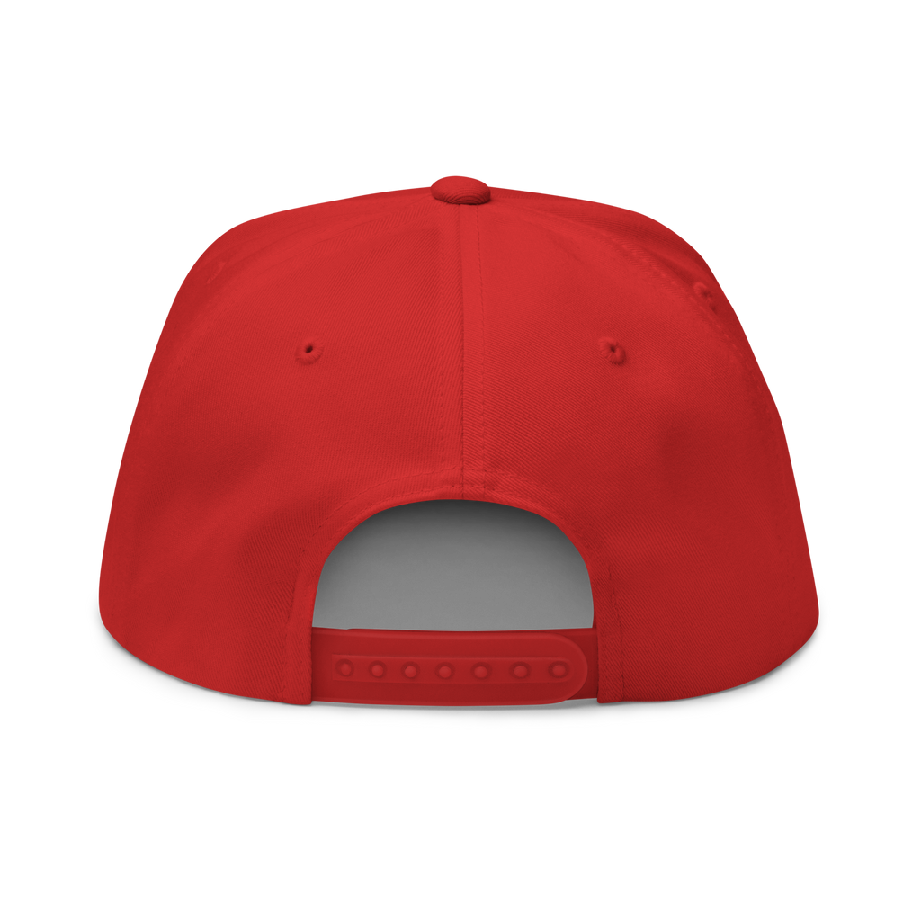 Three Stars & Half-Sun + Script - cotton flat bill hat - Black