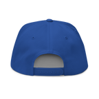 Three Stars & Half-Sun + Script - cotton flat bill hat - Royal Blue