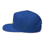 Three Stars & Half-Sun + Script - cotton flat bill hat - Grey