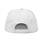 Three Stars & Half-Sun + Script - cotton flat bill hat - Red