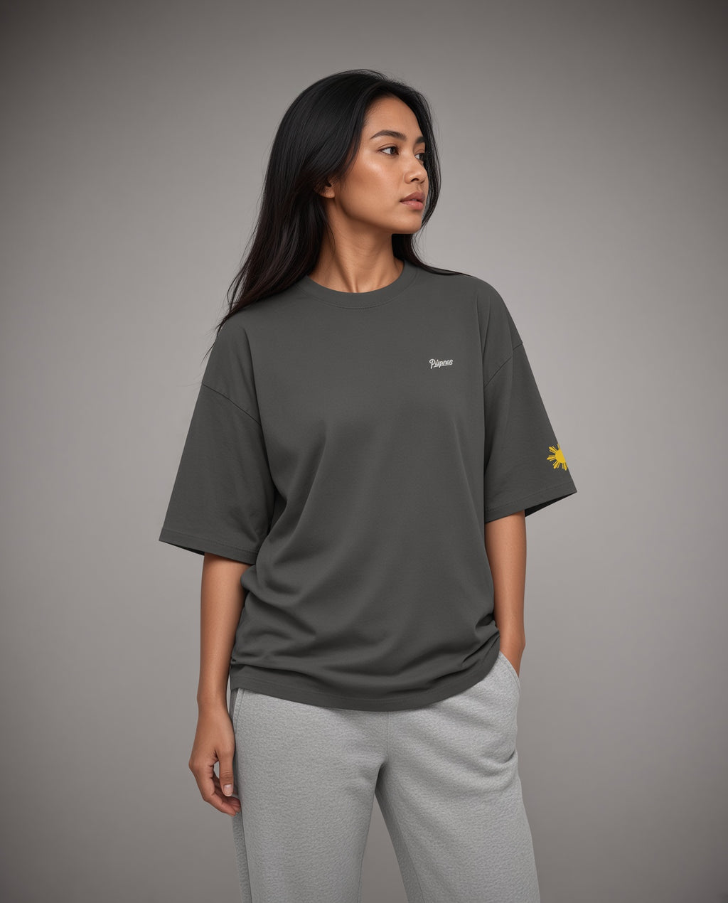 SCRIPT + SUN OVERSIZED TEE - Coal