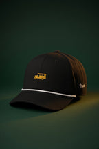 Yellow Gold Jeepney + Script - Rope Hat - Black/White