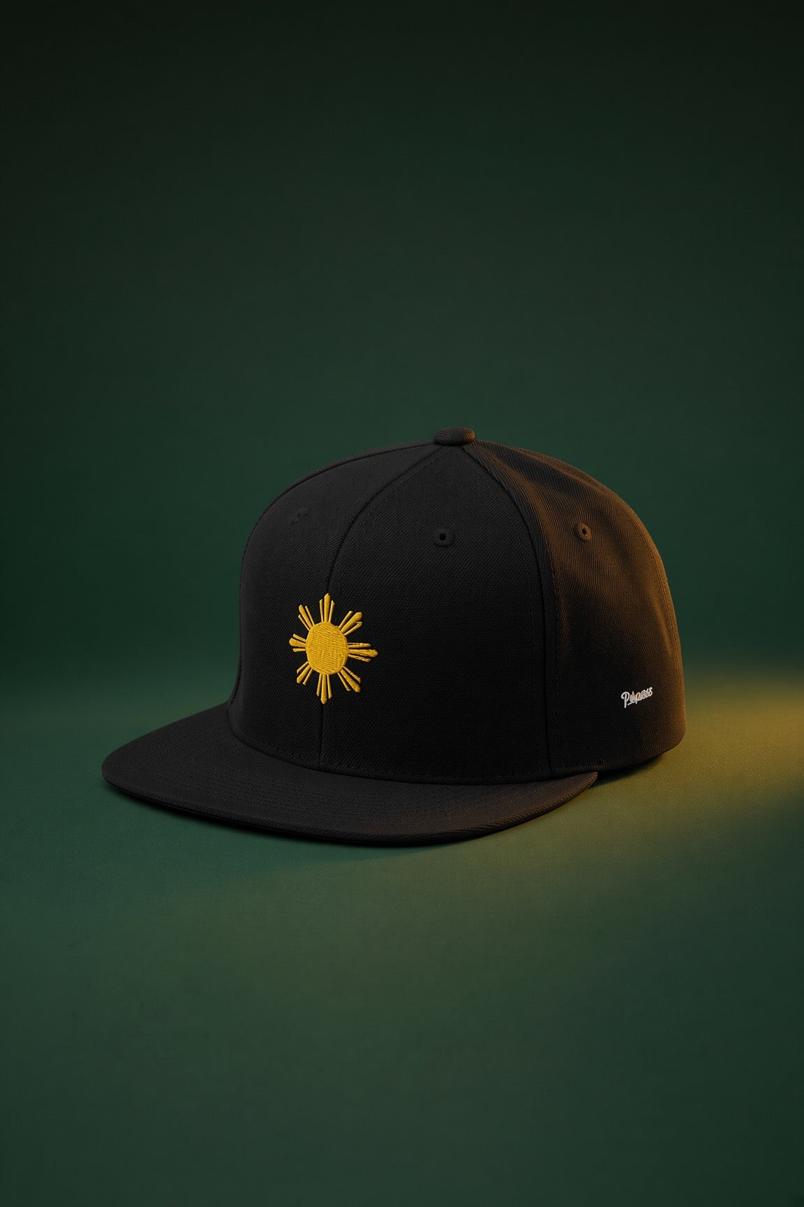 SUN + SCRIPT - wool blend flat bill hat - Black