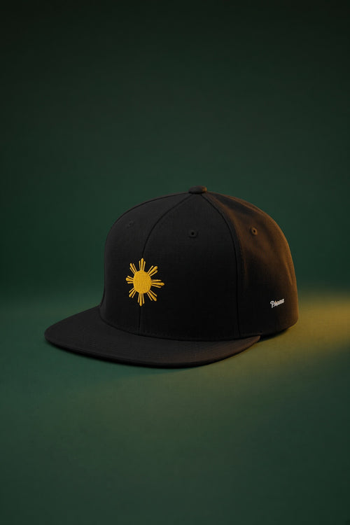 SUN + SCRIPT - Wool Blend Flat Bill Hat - Black