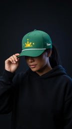 Three Stars & Half-Sun + Script - Rope Hat - Black/White
