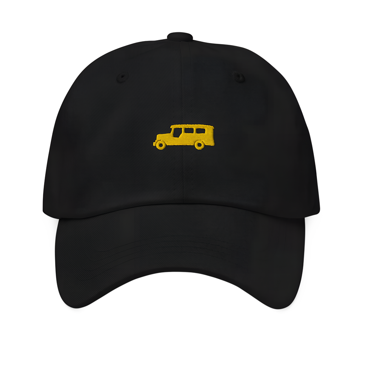 Yellow Gold Jeepney + Pilipinas Script on cotton hat - Dark Green