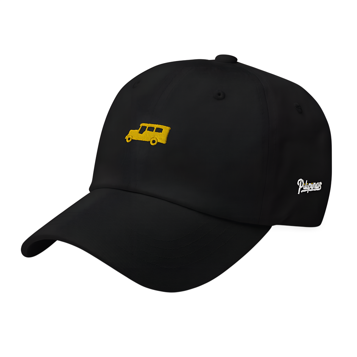 Yellow Gold Jeepney + Pilipinas Script on cotton hat - Navy