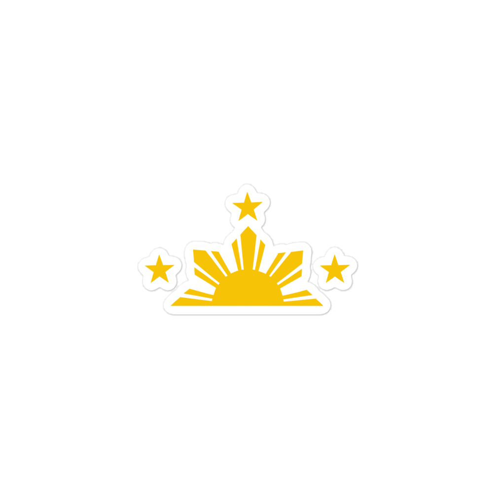 Three Stars Half-Sun Sticker