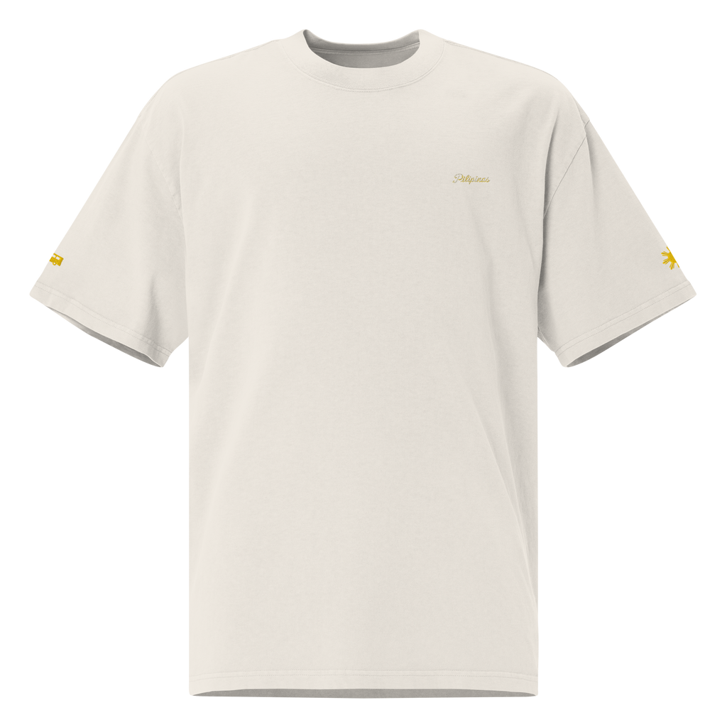 MODERN SCRIPT + SUN + JEEPNEY Oversized Tee - Bone