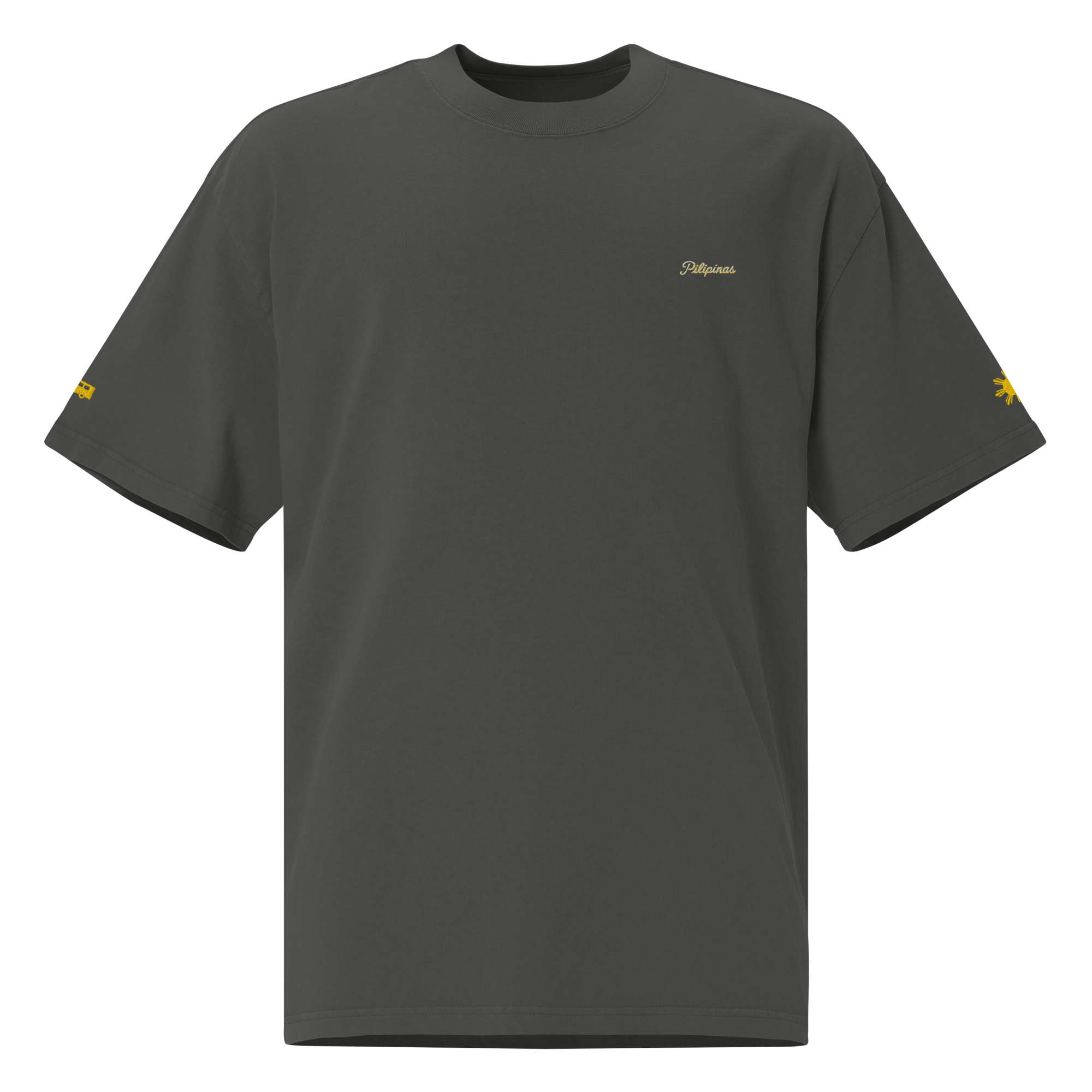 MODERN SCRIPT + SUN + JEEPNEY Oversized Tee - Coal