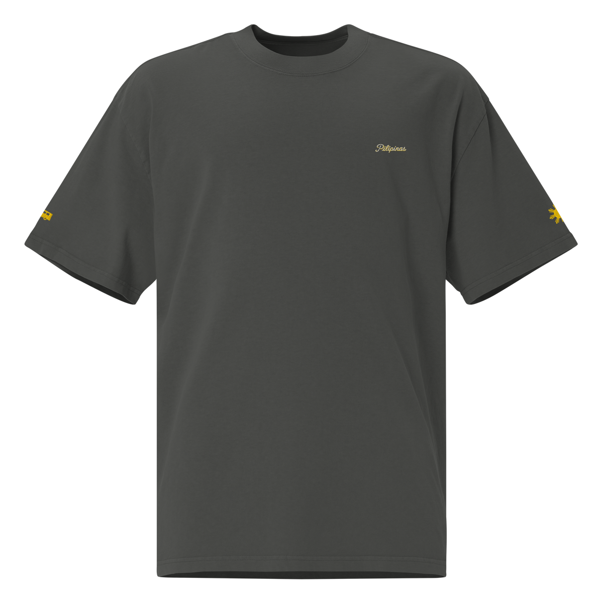 MODERN SCRIPT + SUN + JEEPNEY Oversized Tee - Coal