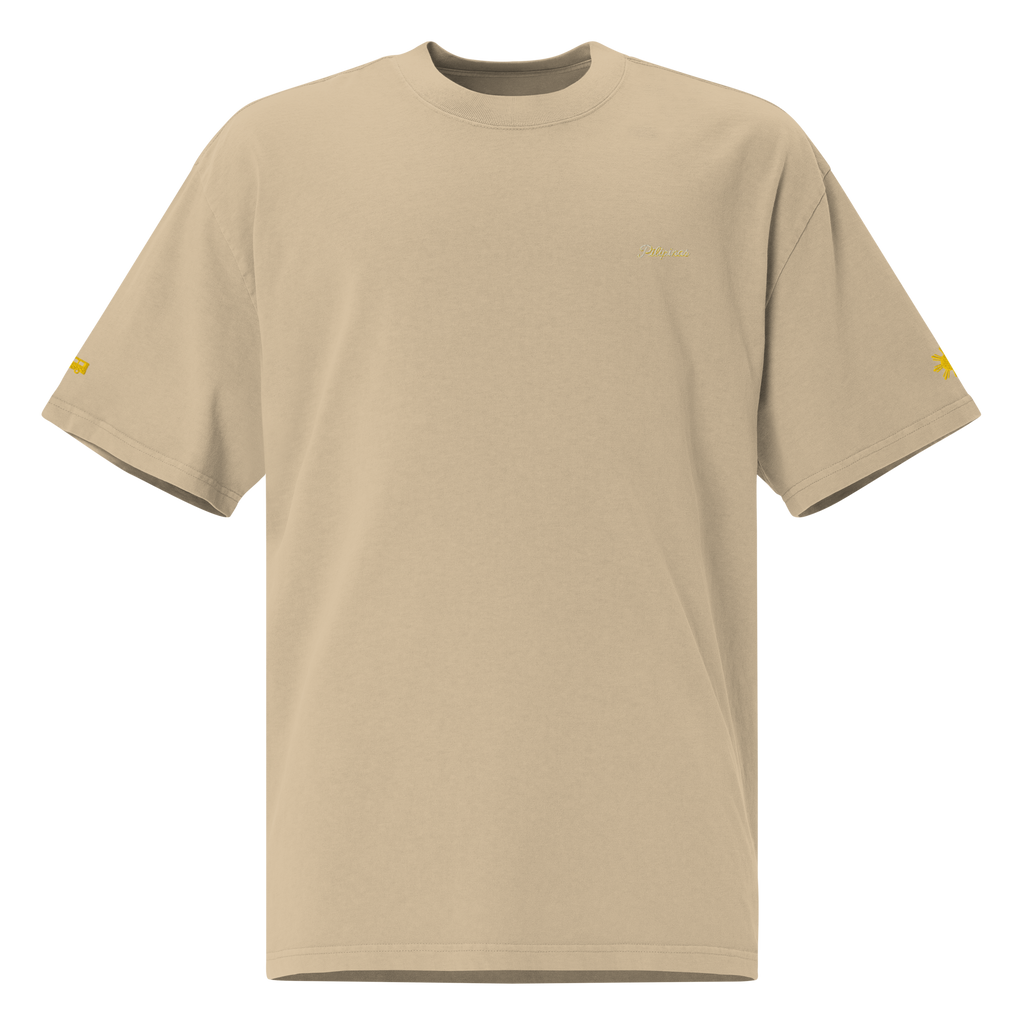 MODERN SCRIPT + SUN + JEEPNEY Oversized Tee - Khaki