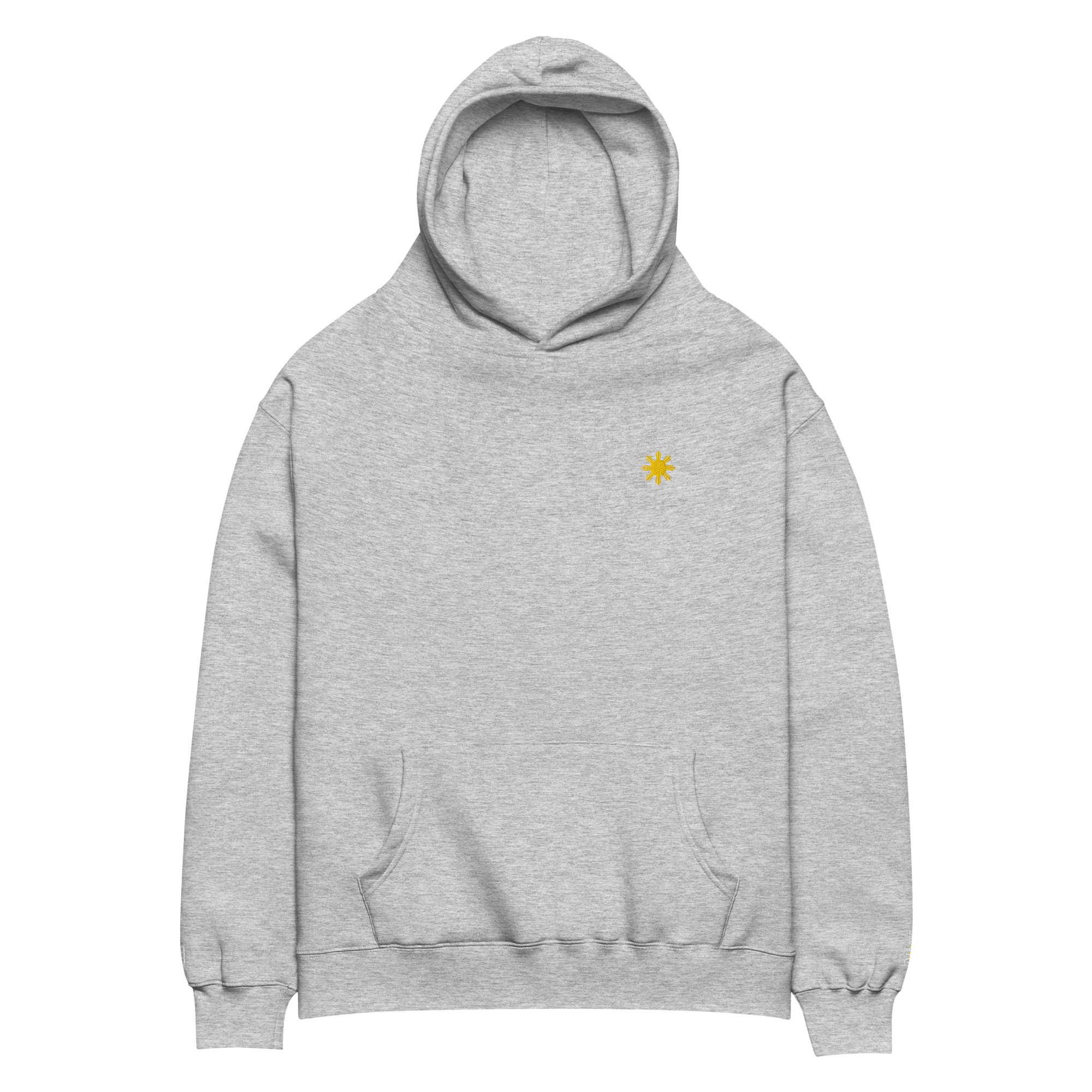 SUN + SCRIPT + JEEPNEY - oversized hoodie - Athletic Heather