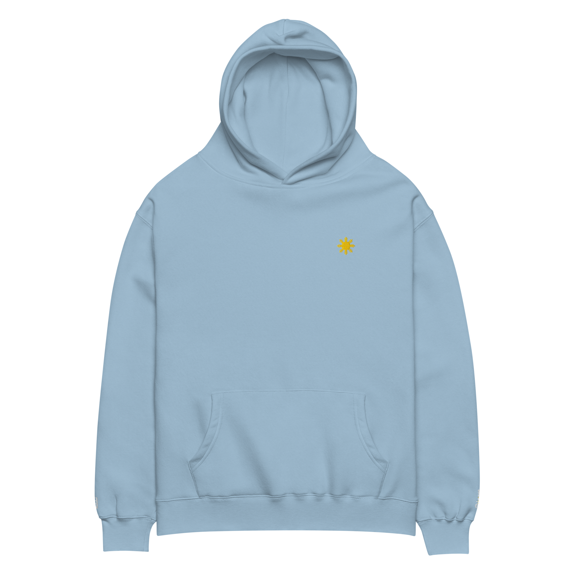 SUN + SCRIPT + JEEPNEY - oversized hoodie - Carolina Blue