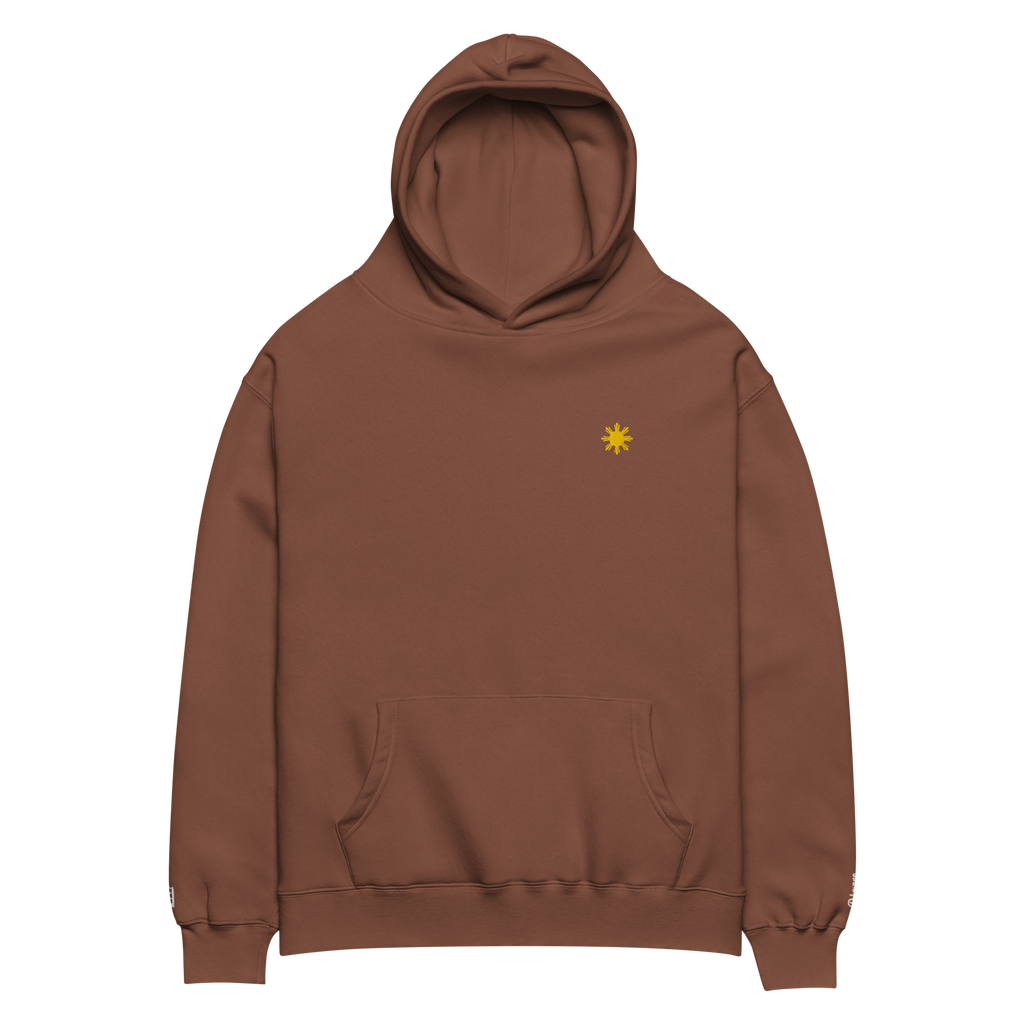 SUN + SCRIPT + JEEPNEY - oversized hoodie - Athletic Heather