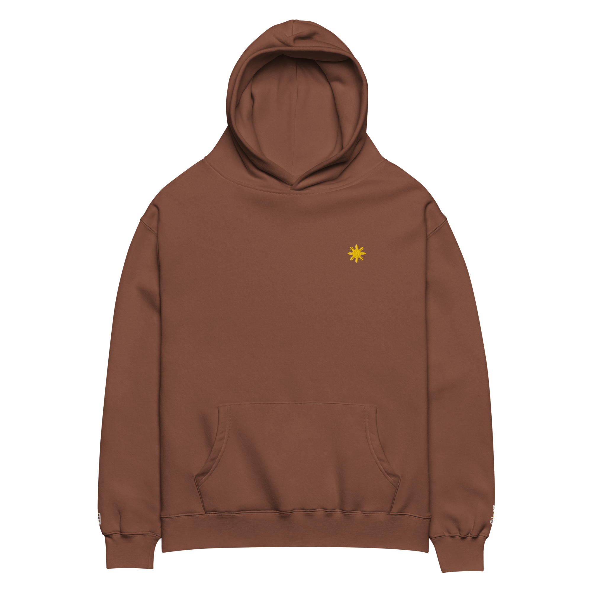 SUN + SCRIPT + JEEPNEY - oversized hoodie - Chestnut Brown