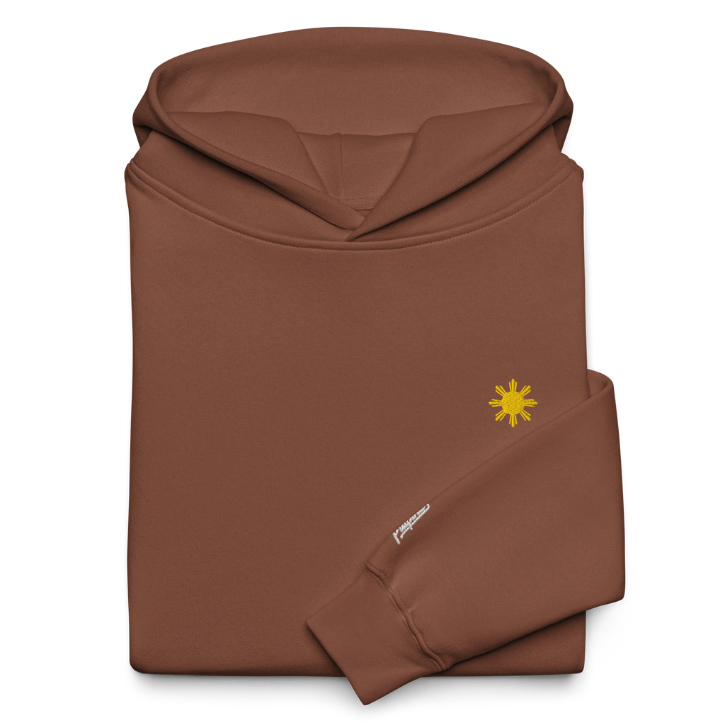 SUN + SCRIPT + JEEPNEY - oversized hoodie - Clay Brown