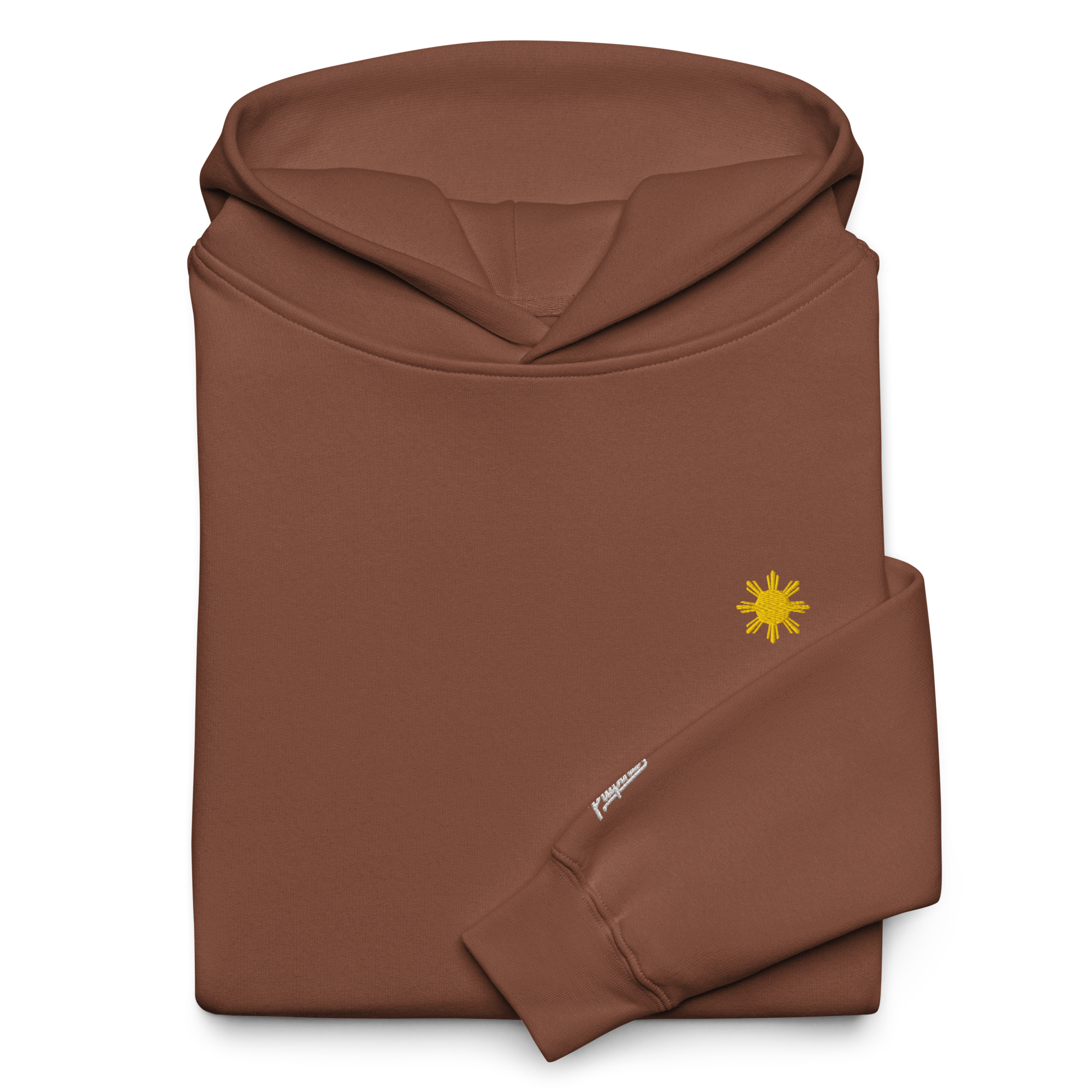 SUN + SCRIPT + JEEPNEY - oversized hoodie - Chestnut Brown